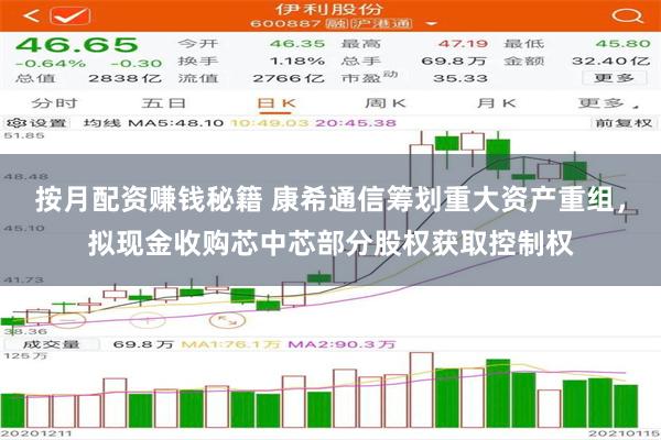 按月配资赚钱秘籍 康希通信筹划重大资产重组，拟现金收购芯中芯部分股权获取控制权