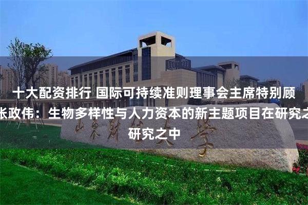 十大配资排行 国际可持续准则理事会主席特别顾问张政伟：生物多样性与人力资本的新主题项目在研究之中